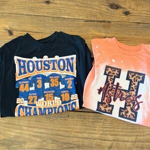 Houston Astros women’s mediumT-Shirt Set - Black and Orange